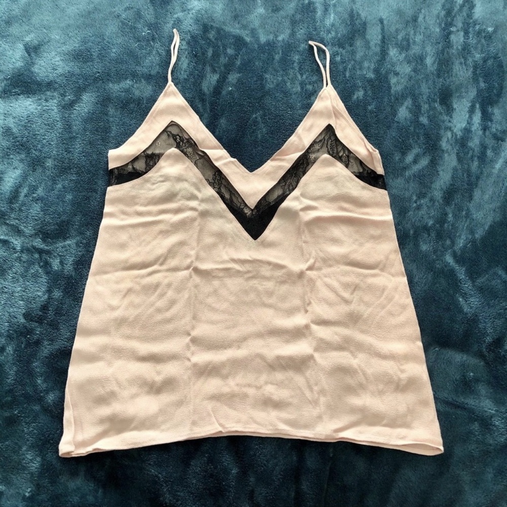 Lovers + Friends Blush Pink Lace-Trim Cami